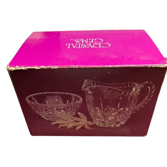 Vintage Yugoslavian Lead Crystal Creamer & Sugar Bowl Set - Picture 9 of 10